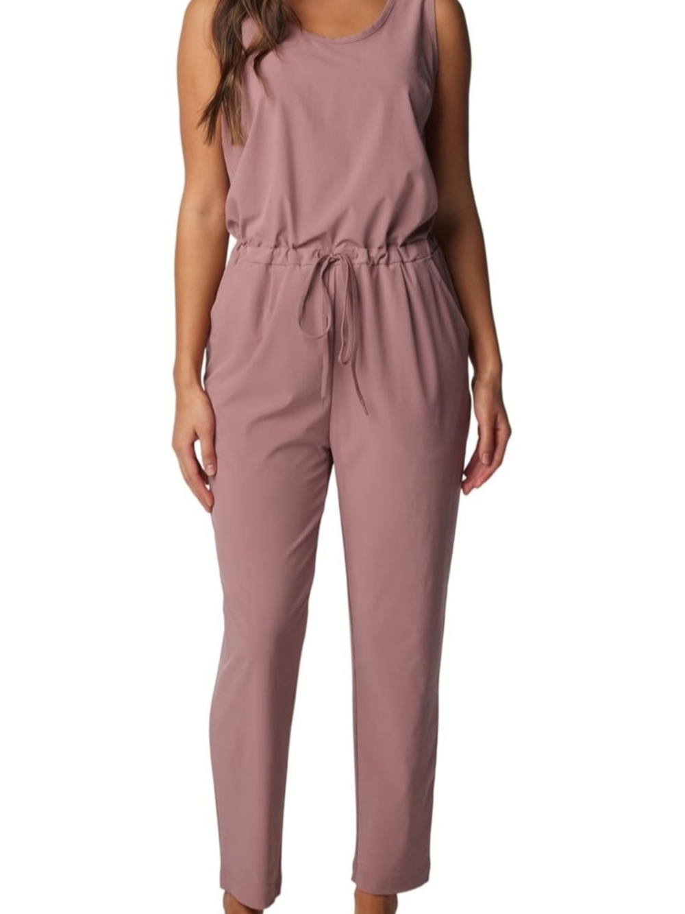 Columbia Mauve Sleeveless Drawstring Jumpsuit